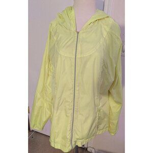 Active by Old Navy Neon Yellow Jacket/Windbreaker with Headphones Drawstring XXL